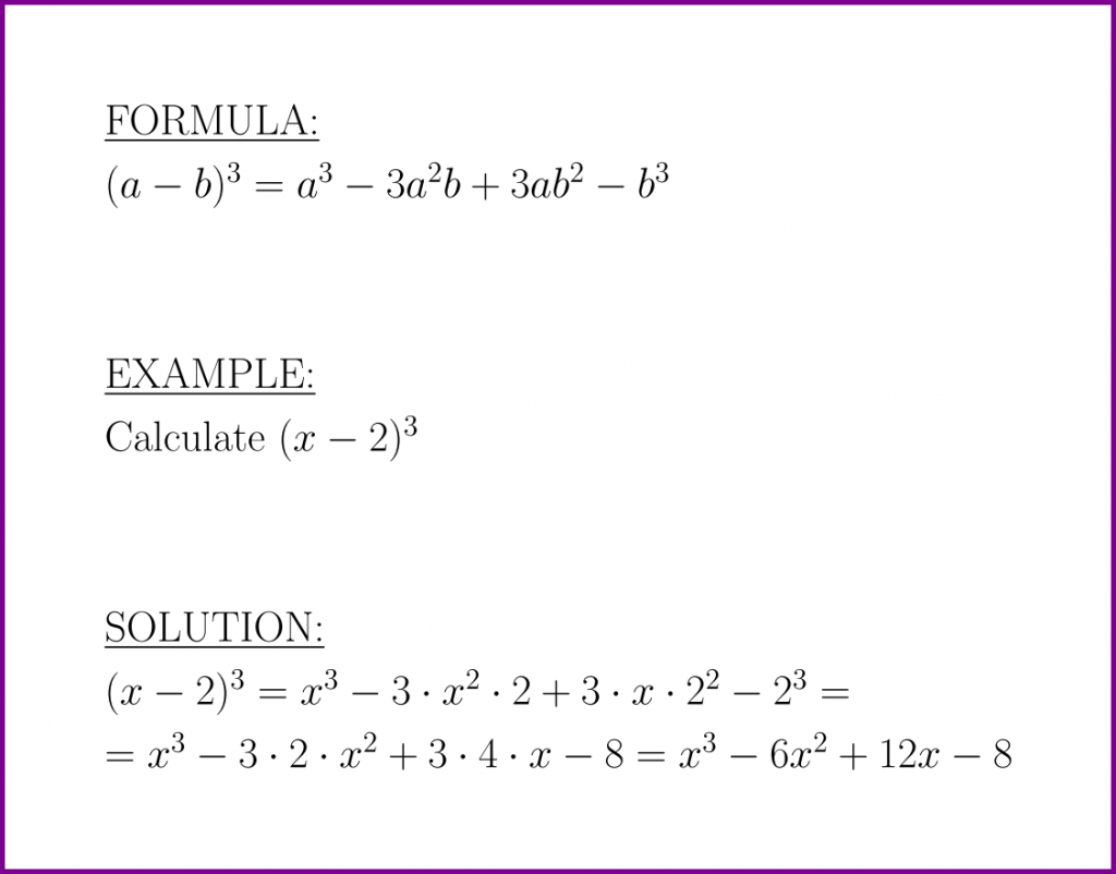 A B 3 Formula Class 9